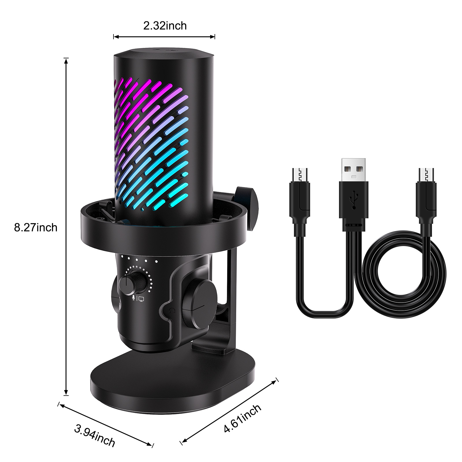 Pc Gaming Youtubers - Микрофон Tenlamp CG1 RGB USB для